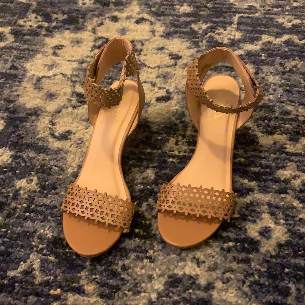 Brown heeled sandals